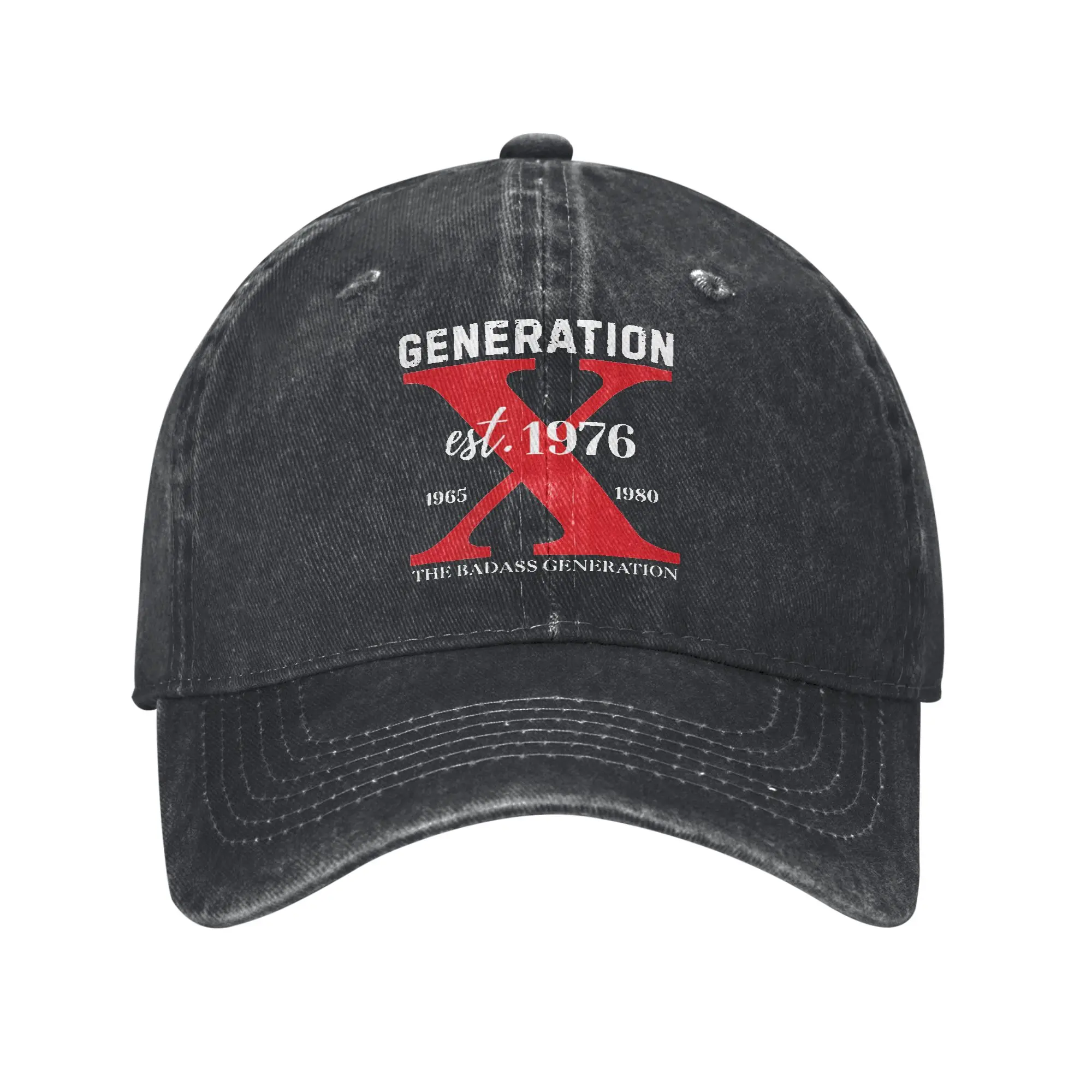 The Badass Generation Gen-X 1976 Men Women Baseball Caps  Distressed Denim Hats Cap Classic Outdoor Adjustable Fit Headwear