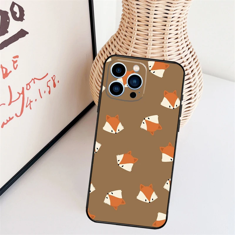 Cartoon Foxes Animal Cover Case For iPhone 14 Pro 11 16 15 Pro Max 12 13 Mini Plus XS X XR Funda image 4