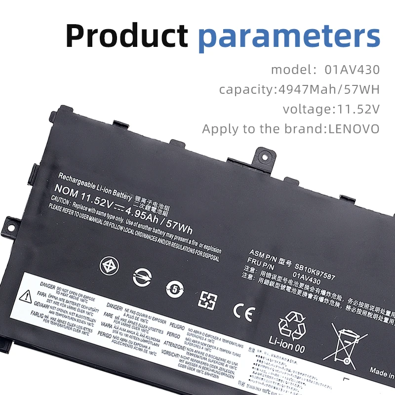 SUOZHAN 01AV494 01AV430 baterai Laptop untuk Lenovo Thinkpad X1 karbon 5th 2017 6th 2018 Series 01AV429 0101av431 King