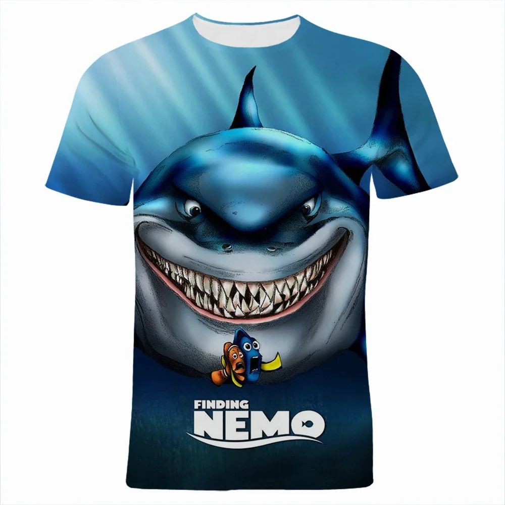 2024 Disney Cartoon Movie Finding Nemo Cartoon Anime Children 3d Print Tee Shirt Short Sleeve Streetwear Men's T-shirt