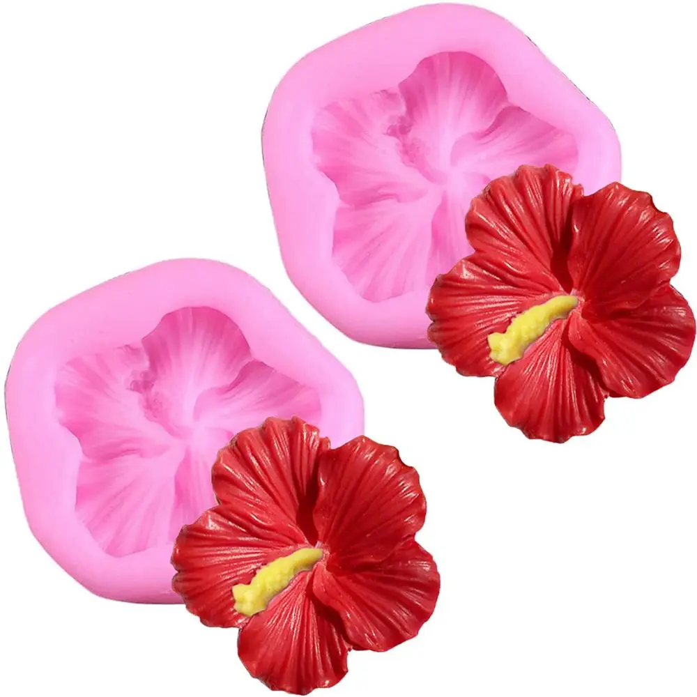 

Resin Casting Cake Decorations Fondant Tool Cake Topper Decor Sugarcraft Gummy Molds Hibiscus Mould Flower Mold Chocolate Mold