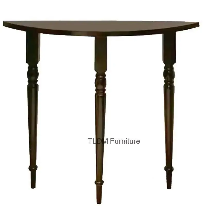 Living Wood Console Table Semi-round Display Stand French Room Furniture Corridor Decorative Luxury Entryway Tables Solid S