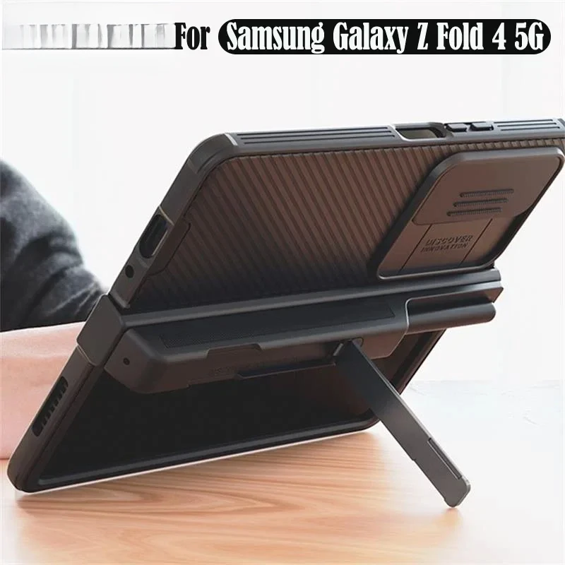 

Galaxy Z Fold 4 Case - Rotating Camera Shield.S Pen Holder, Kickstand.Full - Body Armor, Military - Grade Protection.Anti