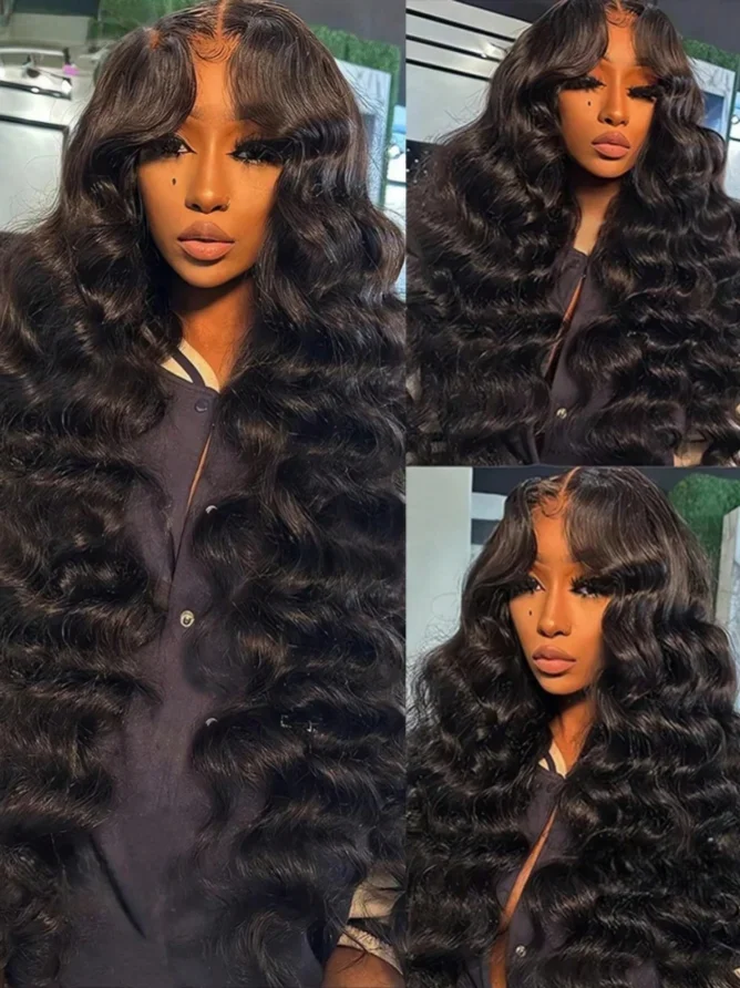 200 Density Loose Deep Waves Curly Human Hair 5x5 HD Transparent Lace Frontal Wig 38 40 Inches Brazilian Water Deep Wave Wig Pre Plucked Baby Hair Natural Wavy Wigs
