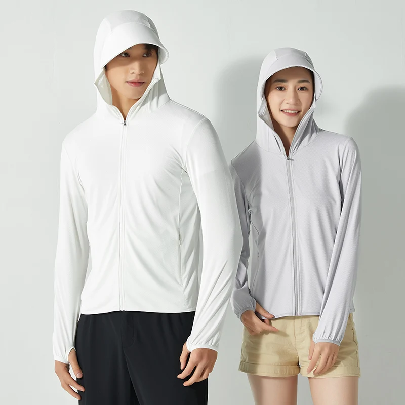 Summer New High Quality Ice Silk Couple Sun Protection Clothing Outdoor UV Protection Sports Running Sun Protection Top