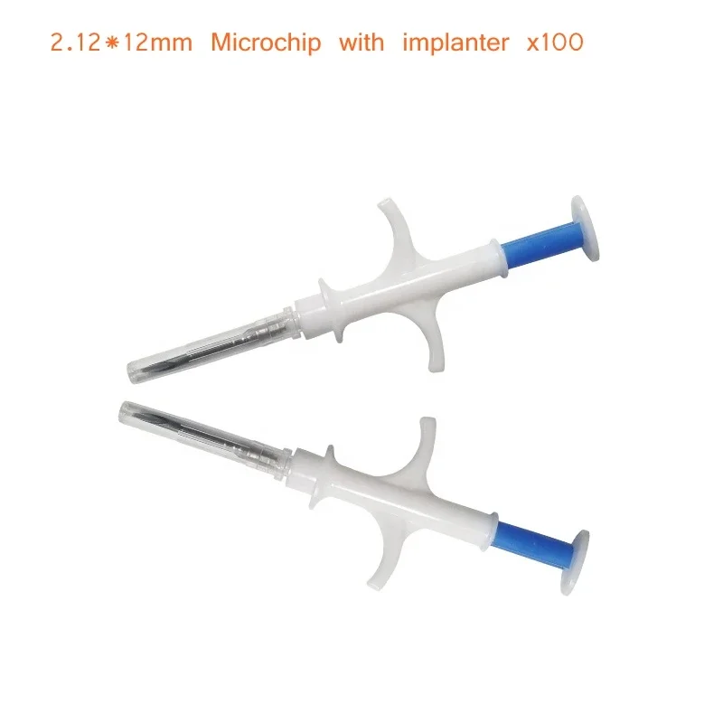 

134.2Khz Glass Transponder 2*12mm Dogs Microchip for Pet Identification Set of 100 with Syringe