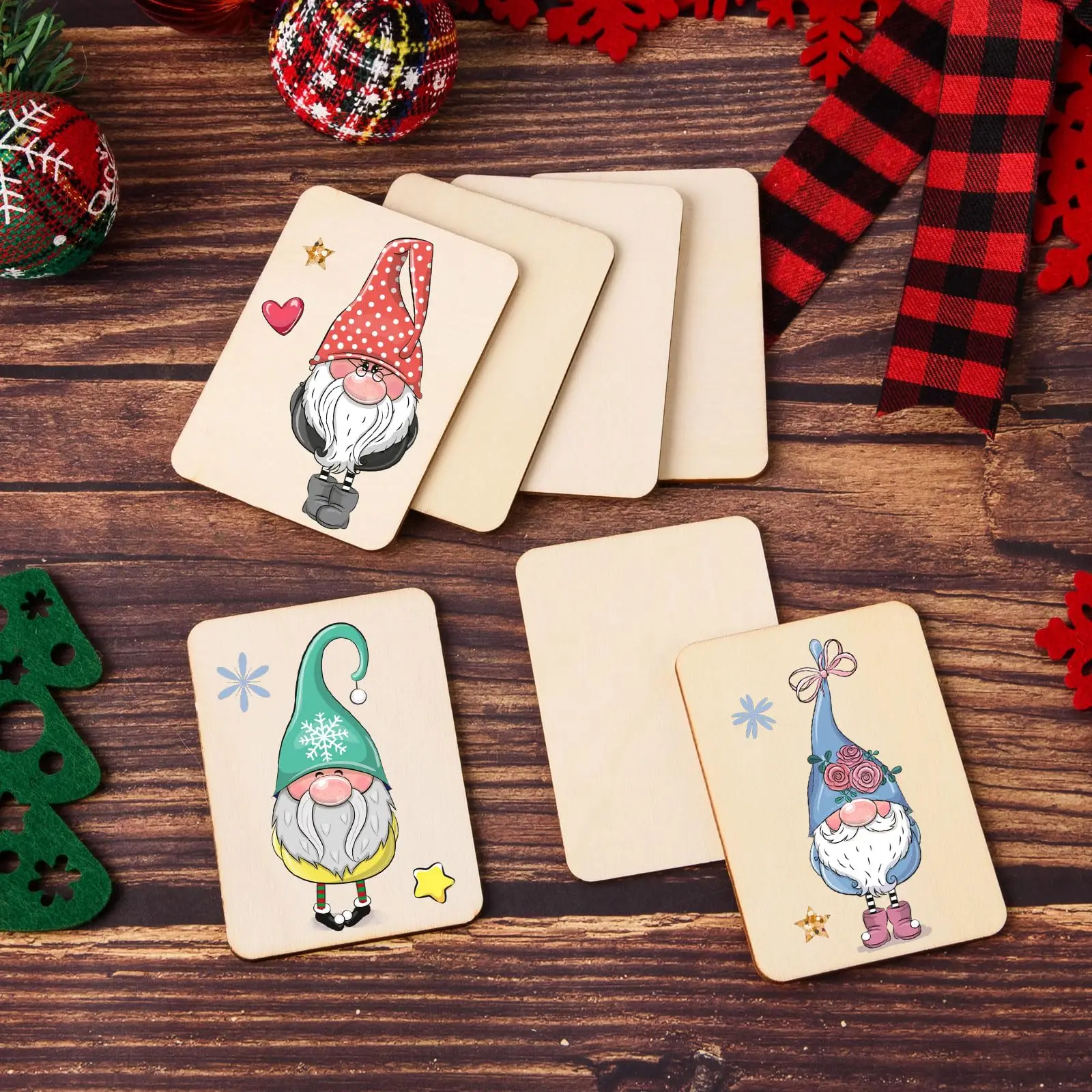 45 قطعة/المجموعة/مجموعة مستطيلات خشبية غير مكتملة مع زوايا مستديرة علامات خشبية علامة مرجعية حبل القنب لعائلة اللوحة اليدوية ذاتية الصنع #4