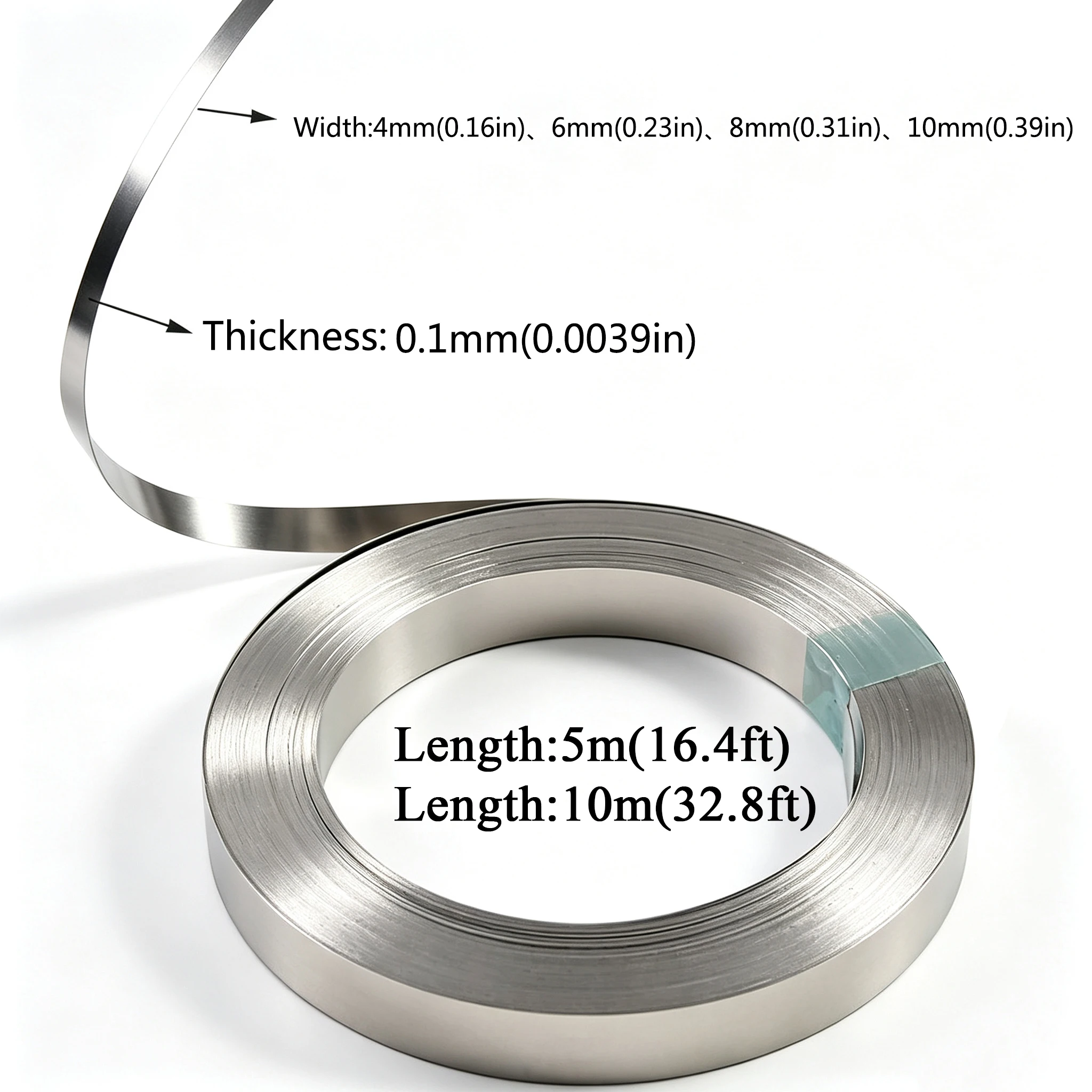 Nickel-plated Steel Strip 5m/Roll 10m/Roll 18650 Li-ion Battery Connector 0.1mm Battrey Connector
