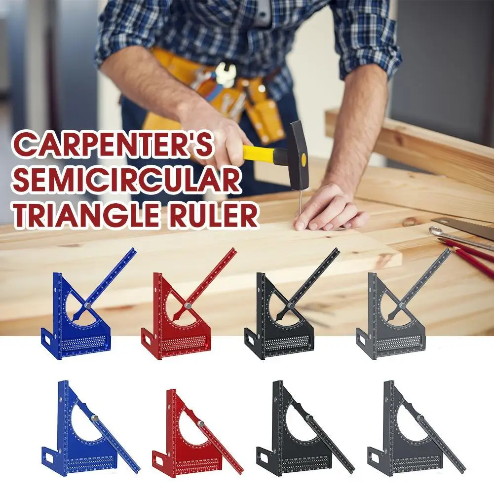 

Алюминиевый сплав, деревообрабатывающий полукруглый треугольный квадрат, 180-градусная быстрая маркировка, многофункциональный инструмент для измерения угла