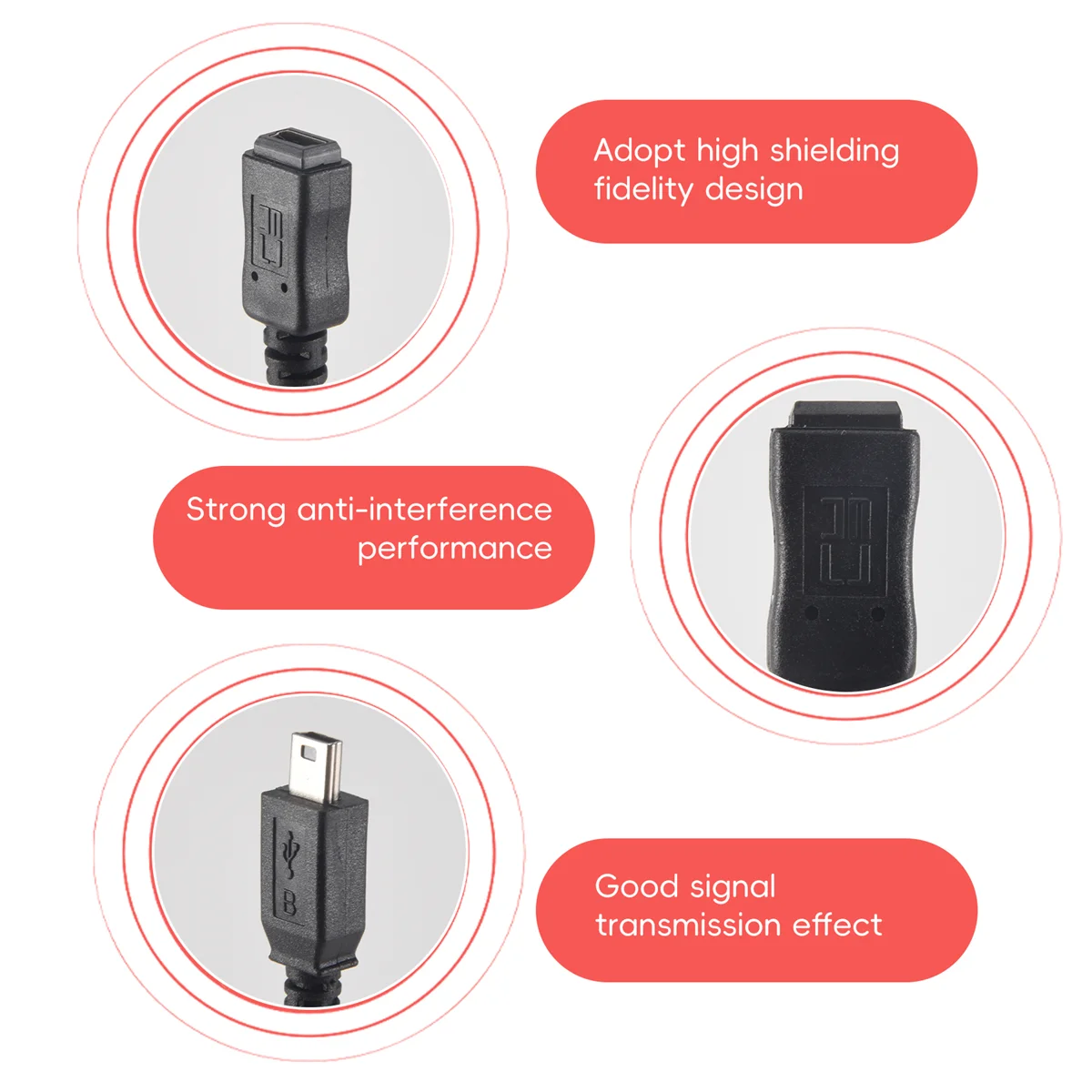 1.5m Mini USB B 5 pinos macho para fêmea cabo de extensão adaptador preto