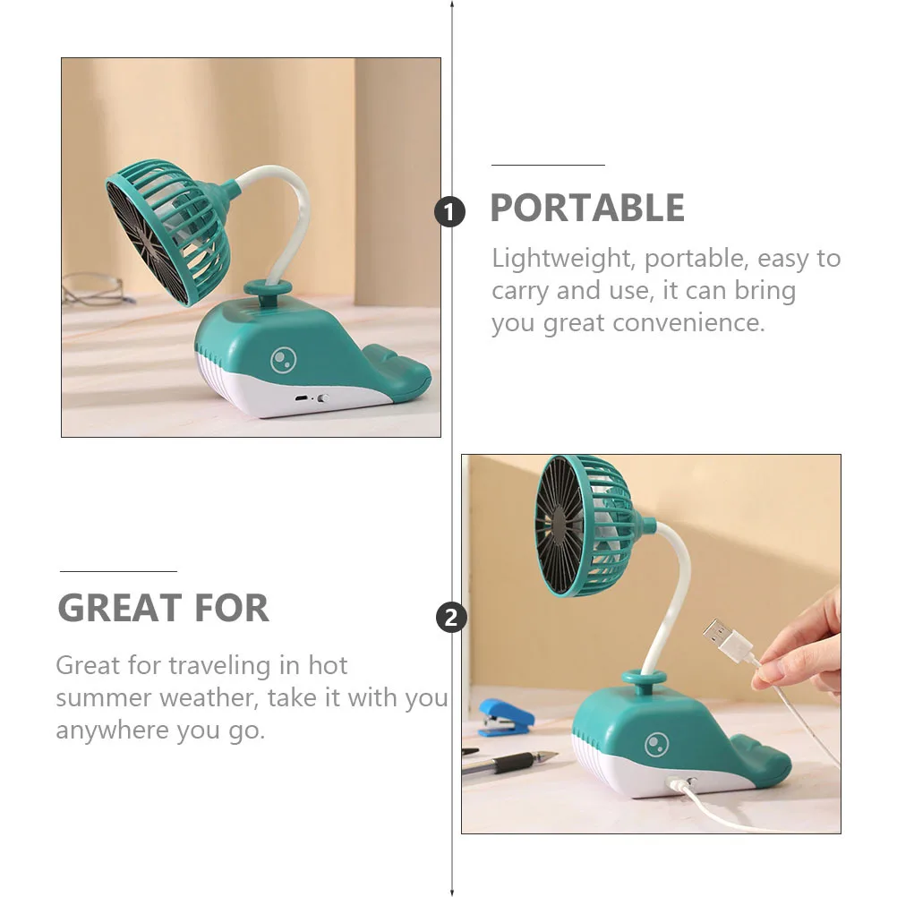 

Mobile Phone Bracket Fan Desktop USB Portable Dolphin Base Holder 2-in-1 Cooling Fan for Home Office Travel Outdoor