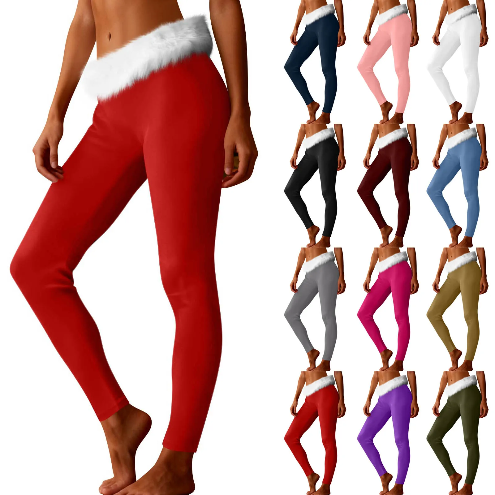 طماق عارضة المرأة طماق عارضة المألوف عارضة الفراء المرقعة تصميم بلون السراويل الطويلة الدافئة الخريف والشتاء #2