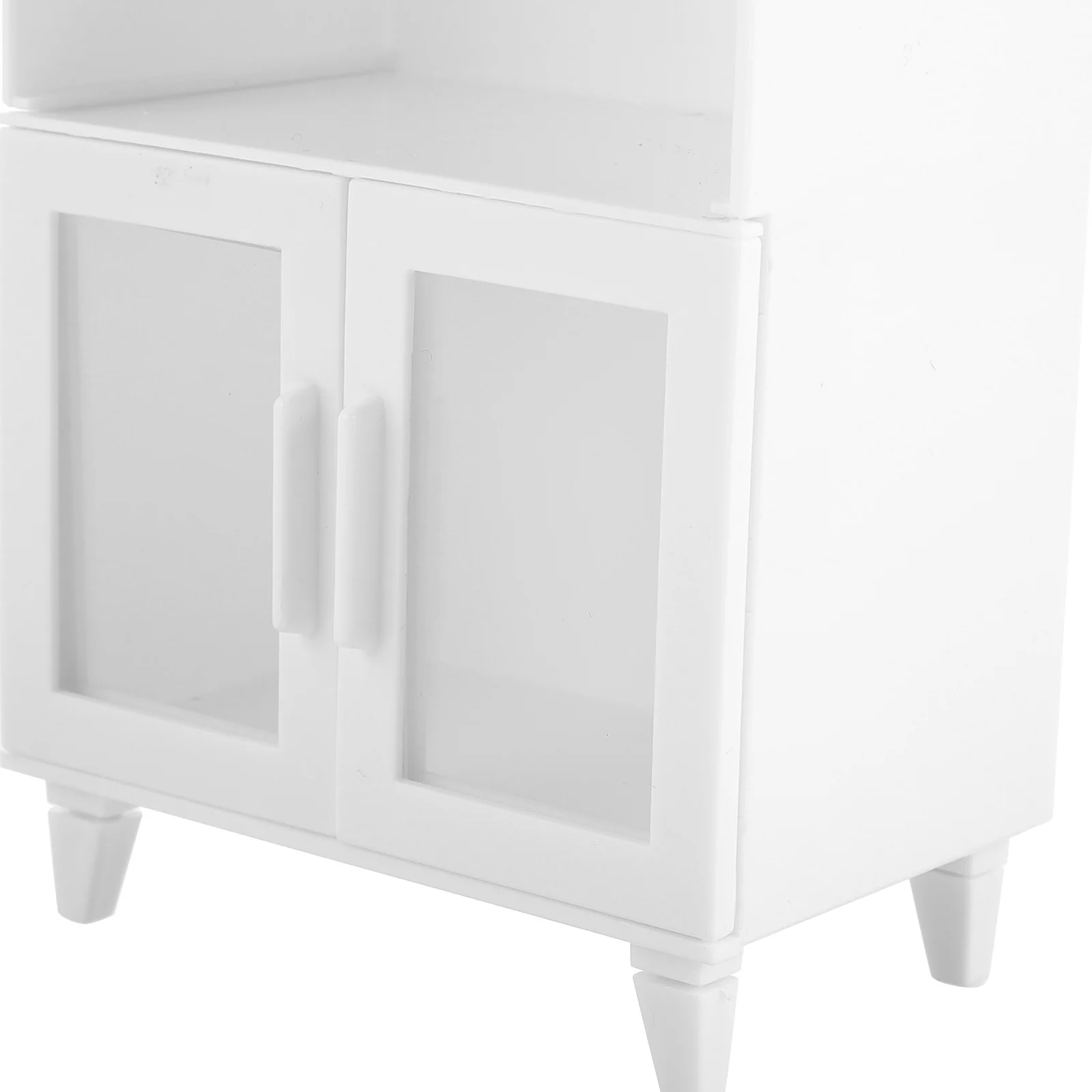 2 Pcs Dollhouse Cabinet Realistic Modern White Plastic Mini Furniture Retro Decor Storage Compact Multifunctional