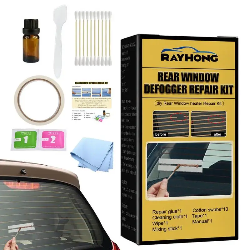 Car Rear Window Defogger Repair Kit Quick Repair Scratched Broken Defroster Heater Grid Lines Professional Car Care Accessories