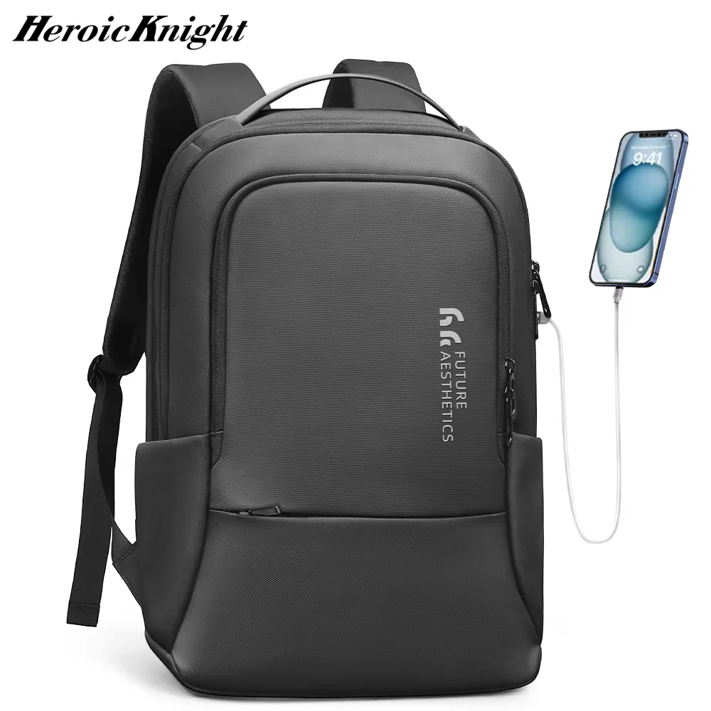 

Многофункциональный мужской деловой рюкзак Heroic Knight, водонепроницаемый, для ноутбука 15,6 дюймов, с USB-портом, для работы, учебы и путешествий