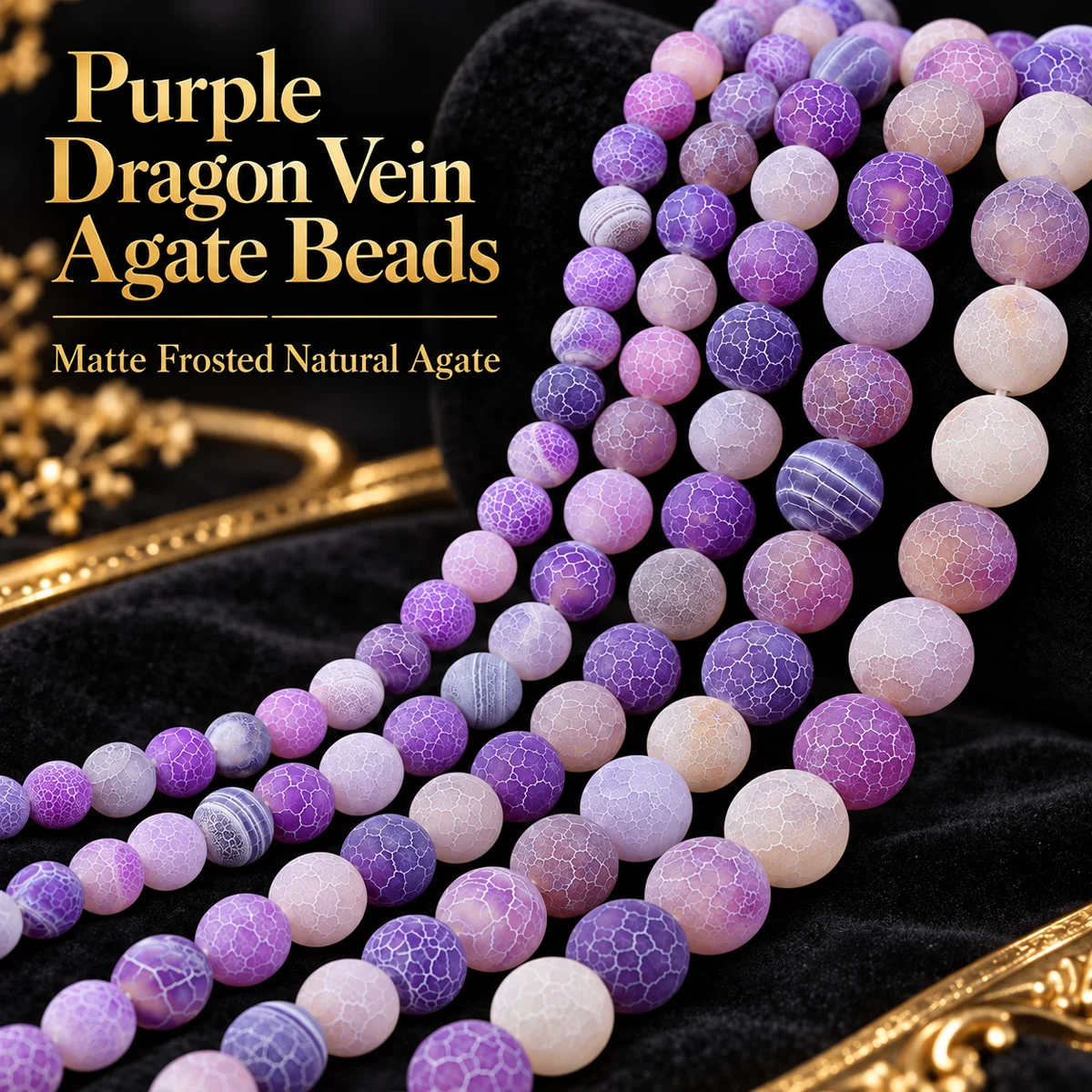 6/8/10mm Half Strand Natural Stone Purple Weathered Agates Round Beads Spacer Beads for DIY Bracelet Necklace Jewelry Making