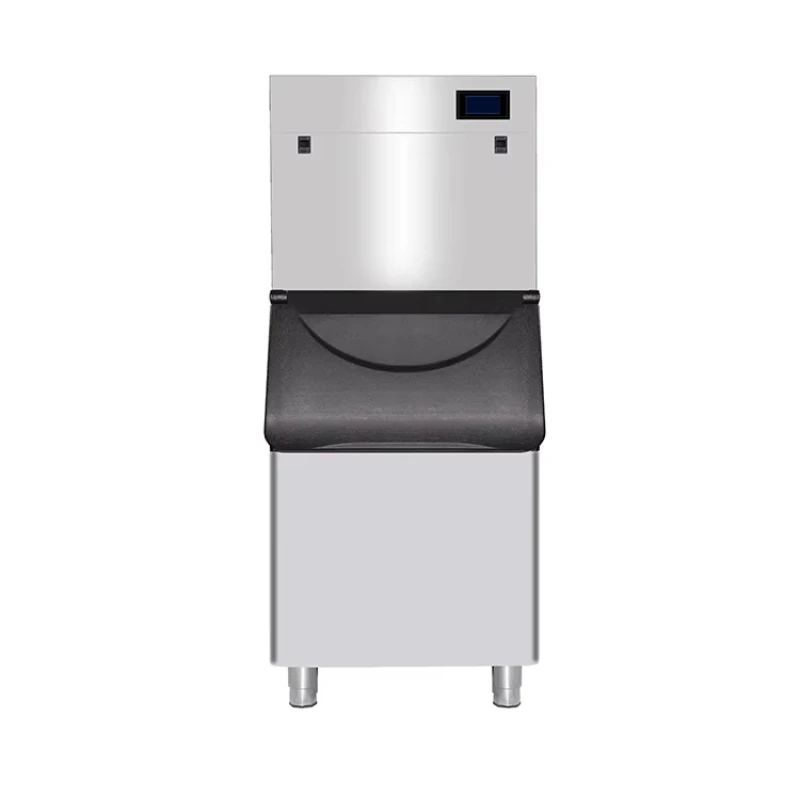 Industrial grade snowflake ice machine 180 kg/day curing stainless steel 2200 W power dual cooling air and water