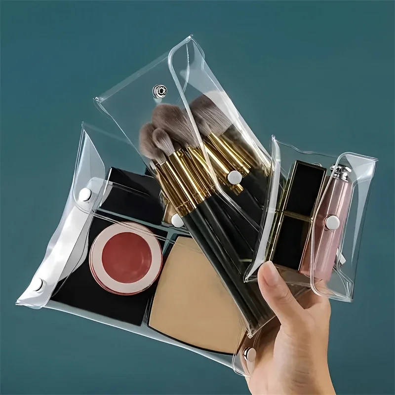 Bolsa de Maquillaje Transparente S/M/L |   Organizador impermeable del bolso cosmético del PVC para los viajes, artículos de tocador, cepillos de maquillaje, papelería y herramientas