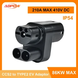 ADPOW Electric Car Charger CCS2 To TYPE 2 Connector for Tesla Model Y S X 3 Electric Vehicle Type2 EV Charger Adapter Charging