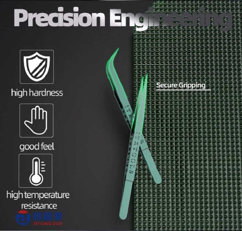 JTX AIR-1 AIR-2 Ultra Light Titanium Alloy Green Tweezers BGA IC Chip Flying Wire Repair Forceps Motherboard Precise Electronics