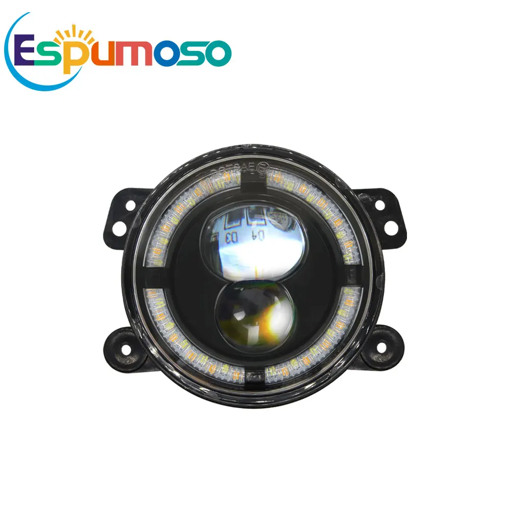 

2Pcs 4Inch Led Fog Lights Halo Ring DRL Off Road Fog Lamp For Chevrolet Wrangler JK TJ LJ Dodge Journey 60W Yellow White
