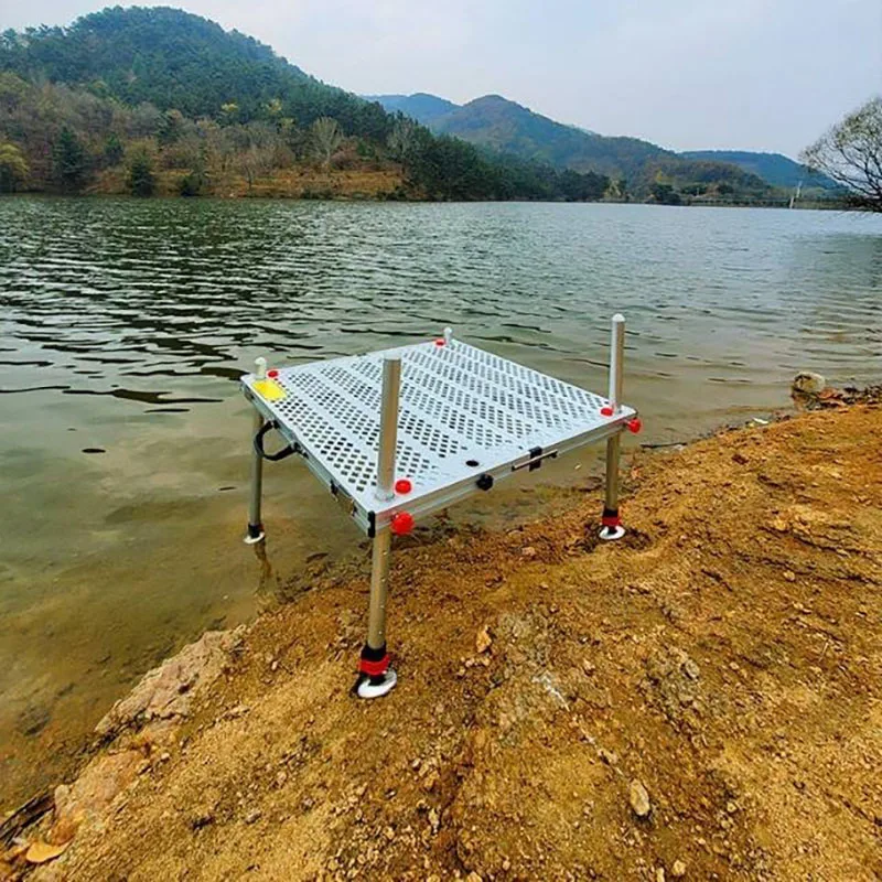 

2025 Aluminum Alloy Ultra Light Fishing Platform Foldable Thickened Fish Sediment Freshwater FootrestFishing pedestal