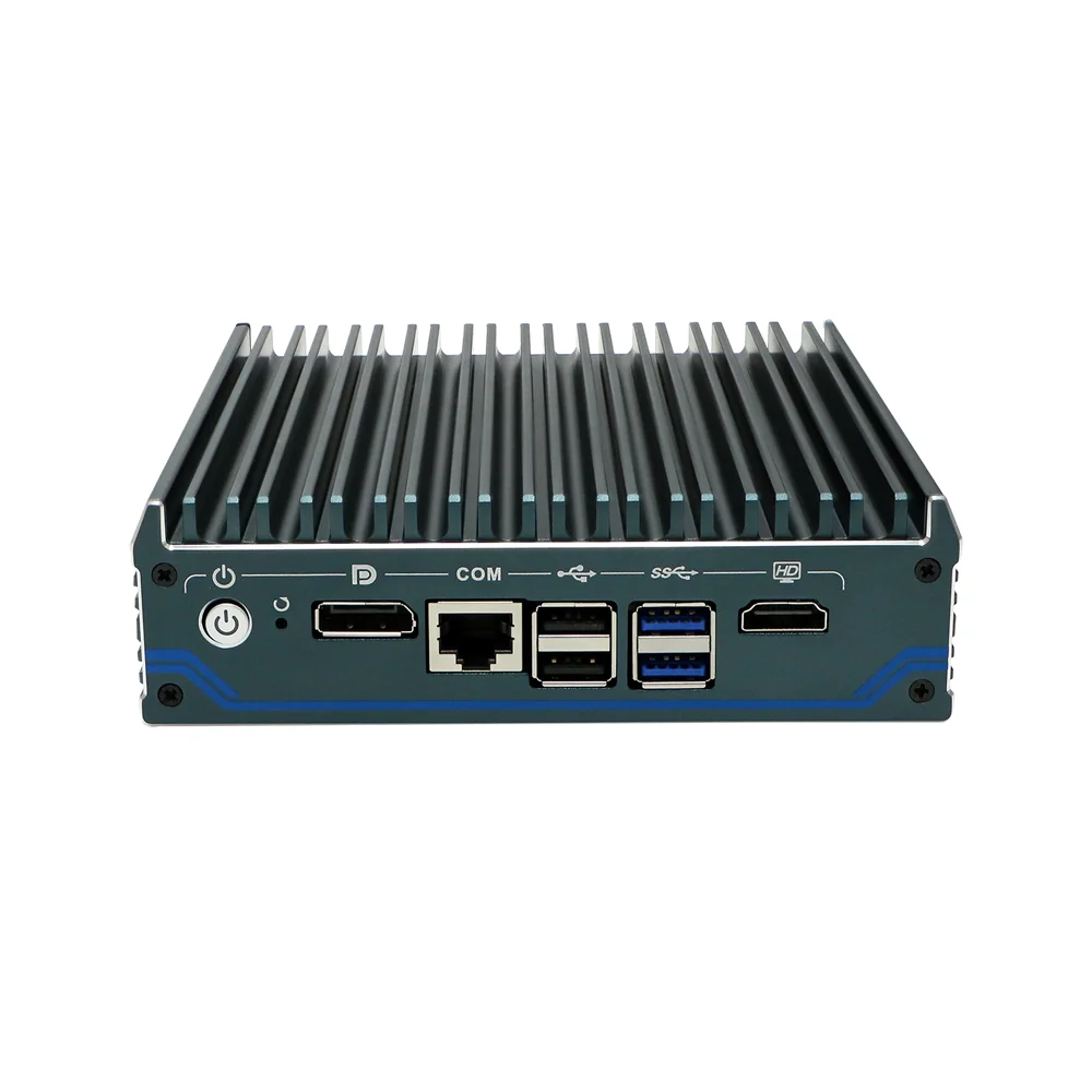 HUNSN Micro Firewall Appliance,RX17,N100,Mini PC,VPN,Router PC,AES-NI,SIM Slot,COM,4 x 2.5GbE I226-V,HDMI,DP,TPM2.0,Vesa Mount