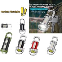 Mini Rechargeable Keychain Flashlights Multifunction COB Work Light Emergency Keychain Light For Walking Searching Hiking