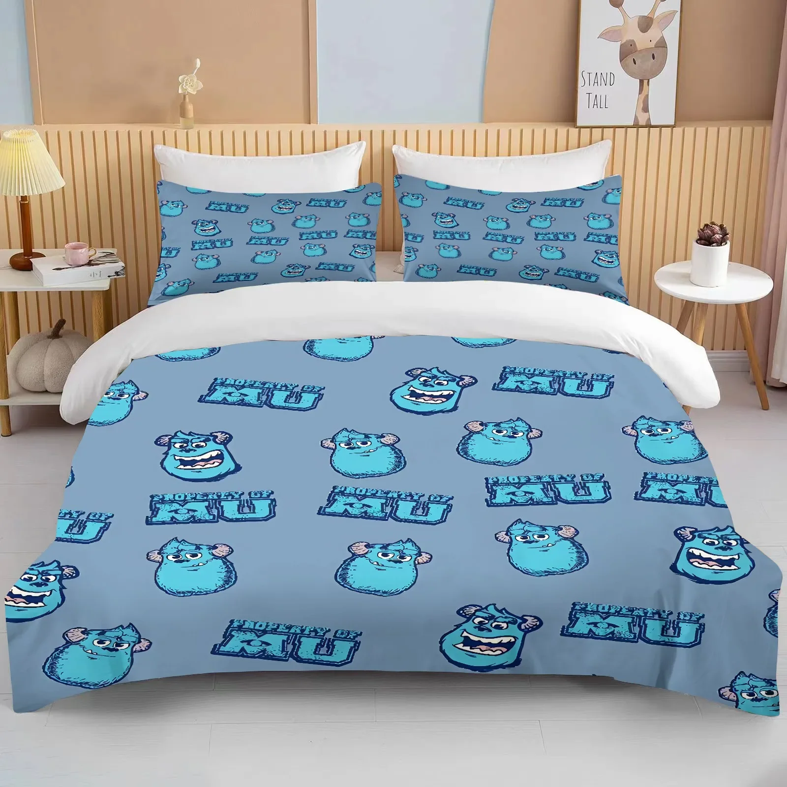 Imagem -05 - Disney Monster Inc Impresso Bedding Conjunto para Adultos e Crianças Capa de Edredão Anime Quilt Presente de Aniversário Tamanho Completo Consolador Tamanho 10