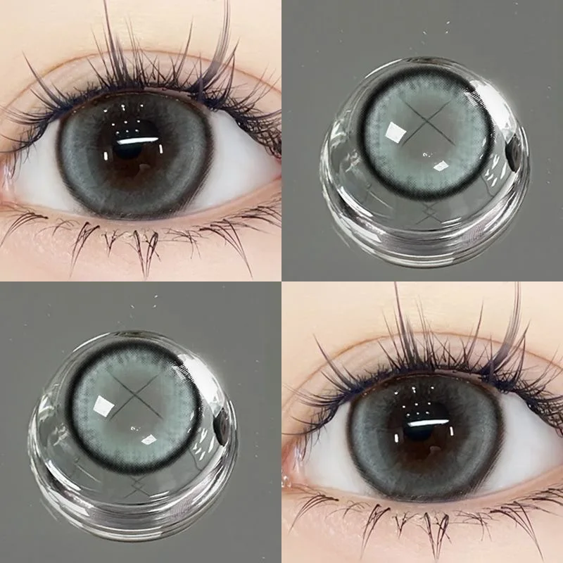 DUOXIU 1Pair Green Color Contact Lens Pupils High Quality Cosmetic  Black Prescription Myopia Eye Makeup Lenses Free Shipping