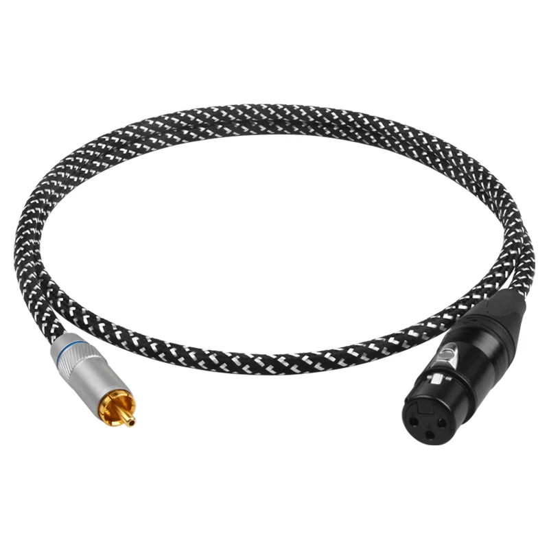 QINCROWN Z100 RCA to Canon Male Female XLR Audio Cable Pure Copper Silver Plated Hifi Amplifier Mixer Speaker Audio cable