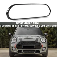 Para Mini F55 F56 F57 One Cooper S JCW 2014-2021 molduras de rejilla delantera marco negro brillante parrillas de entrada de aire cubierta envolvente