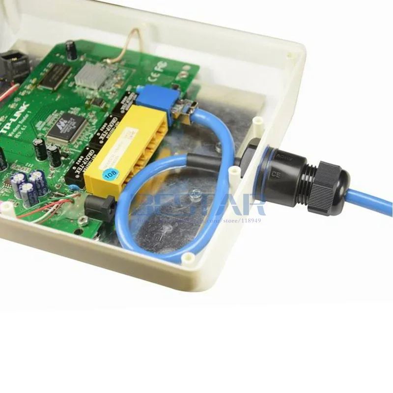 CAT6E conector RJ45 a prueba de agua CAT6 Gigabit Ethernet LAN RJ 45 AP puente de red exterior M25 IP 68 cable de enchufe impermeable 25cm