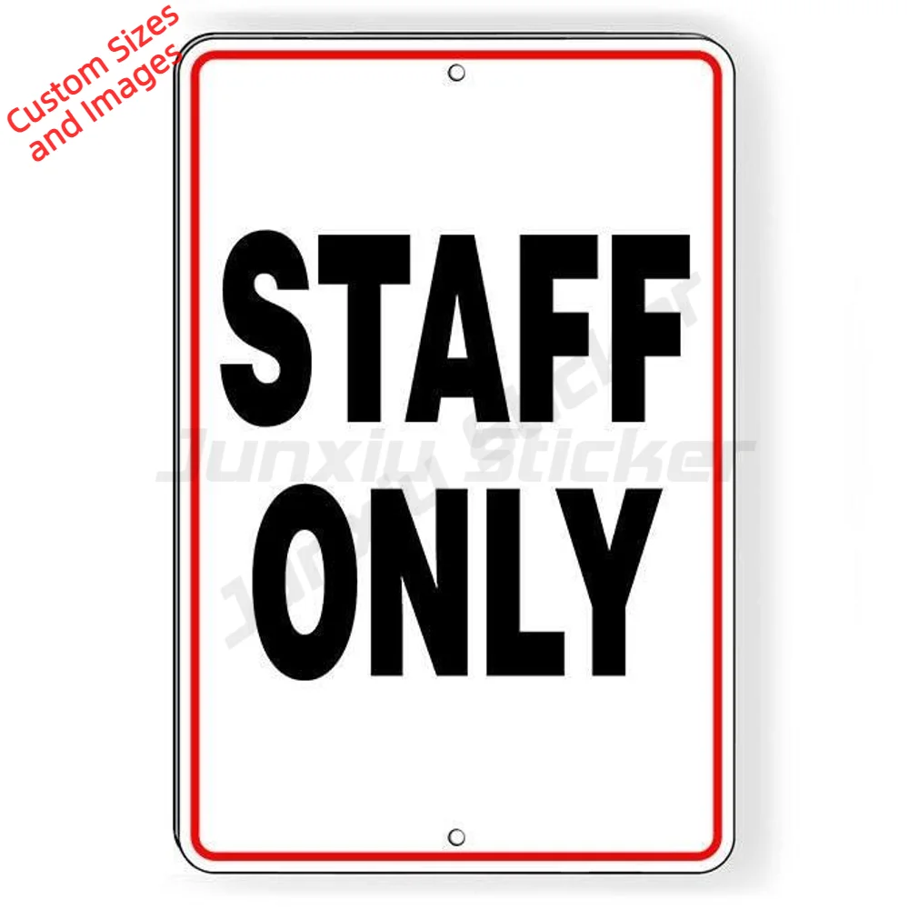 Staff Only Waterproof With UV Protection Vinyl Decal For Office Entrance Door Outdoor Entry Direction Notice Sticker