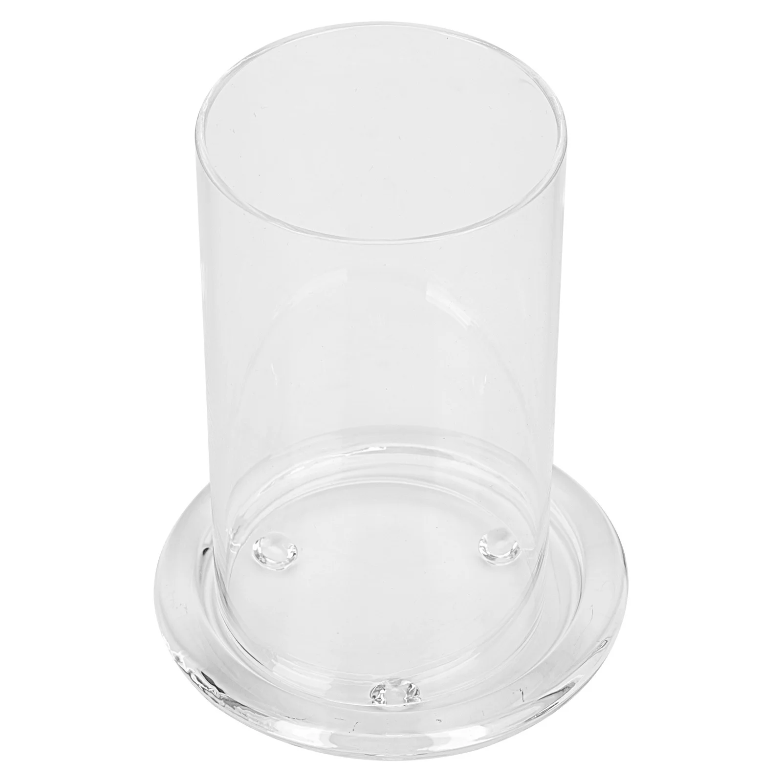 1세트 데스크탑 유리 클로슈 홀더 투명 무화염 커버 홈 데코 거실 침실 사무실 장식용