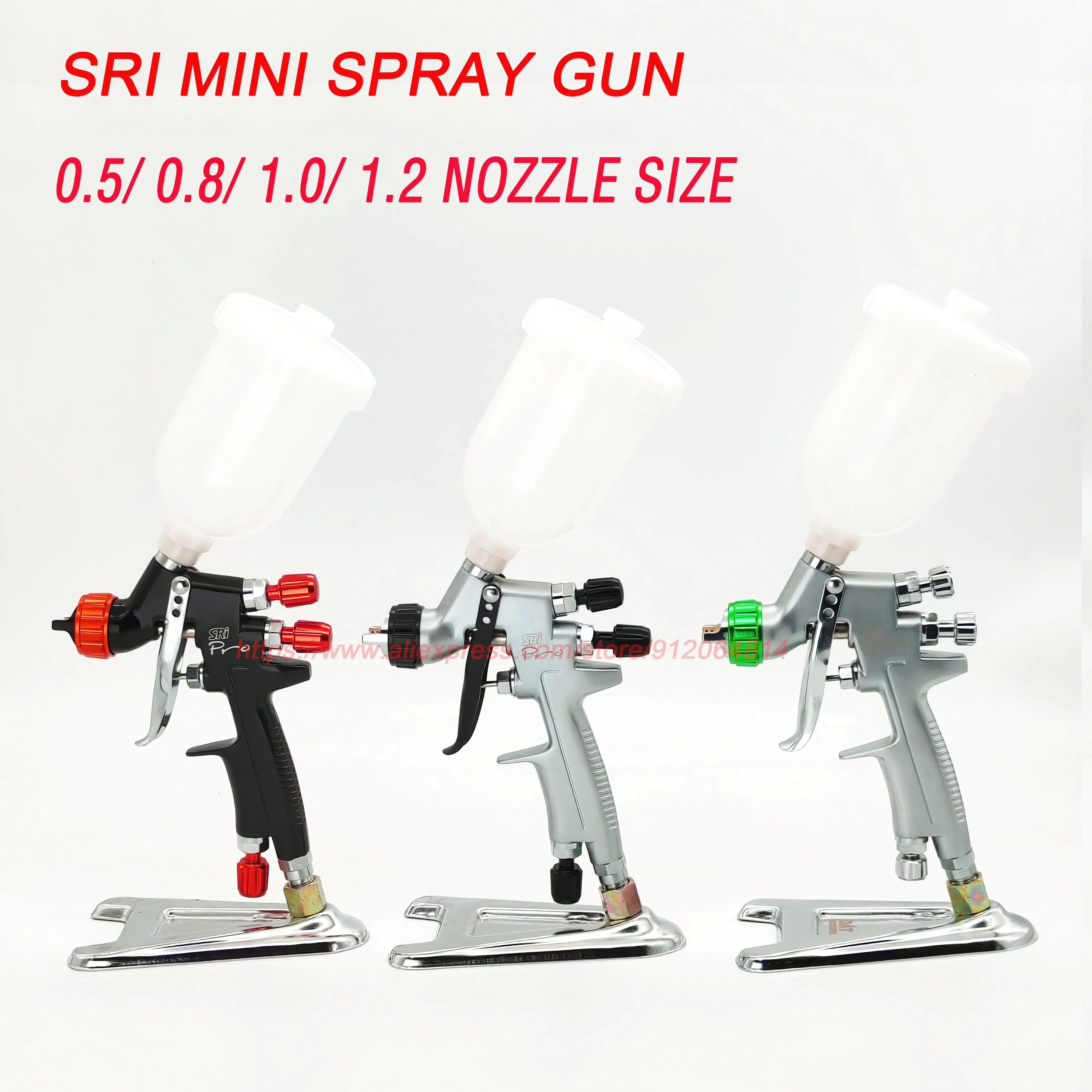 HVLP 0.5/0.8/1.0/1.2MM Nozzle Mini Spray Gun With Adapter 250CC Plastic Cup Repair Gun Car Painting Airbrush For Painting Car