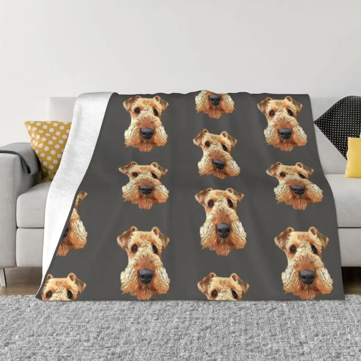 

Airedale Terrier Throw Blanket Plaid For Decorative Sofa manga Thermals For Travel Blankets