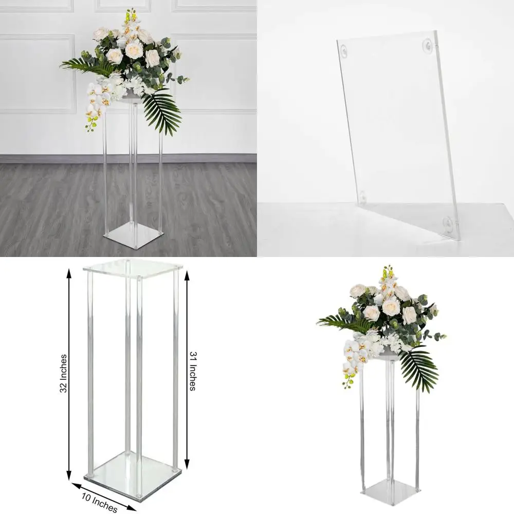 

32 прозрачных акриловых подставки для цветов, элегантные настольные вазы-централизаторы для стола