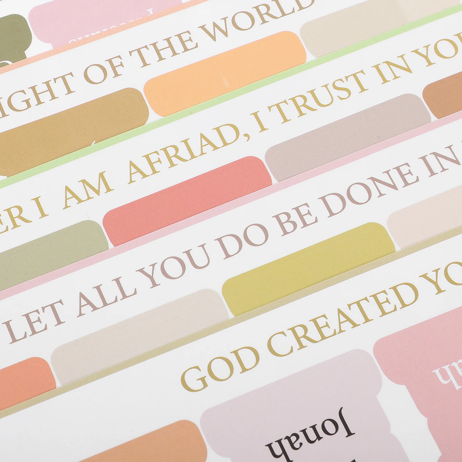 

5 Sheets Laminated Bible Book Tabs Index Dividers for Easy Read Study Supplies Decorative Markers