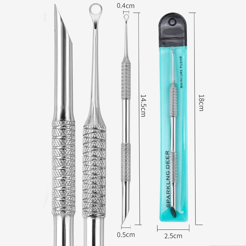 สแตนเลสสตีลเล็บRemoverเจลเล็บScraper Cuticle Pusher Dead Skin RemoverสําหรับHome Salonเล็บเครื่องมือมืออาชีพ