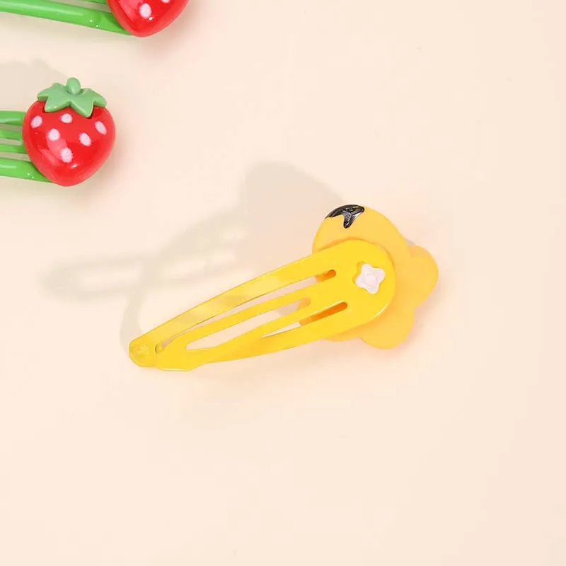 ncmama 6Pcs/set Cute Strawberry BB Hair Clips Bee Ladybug Hairpin Sweet Girls Barrettes Snap Clips DIY Hair Accessories Headwear