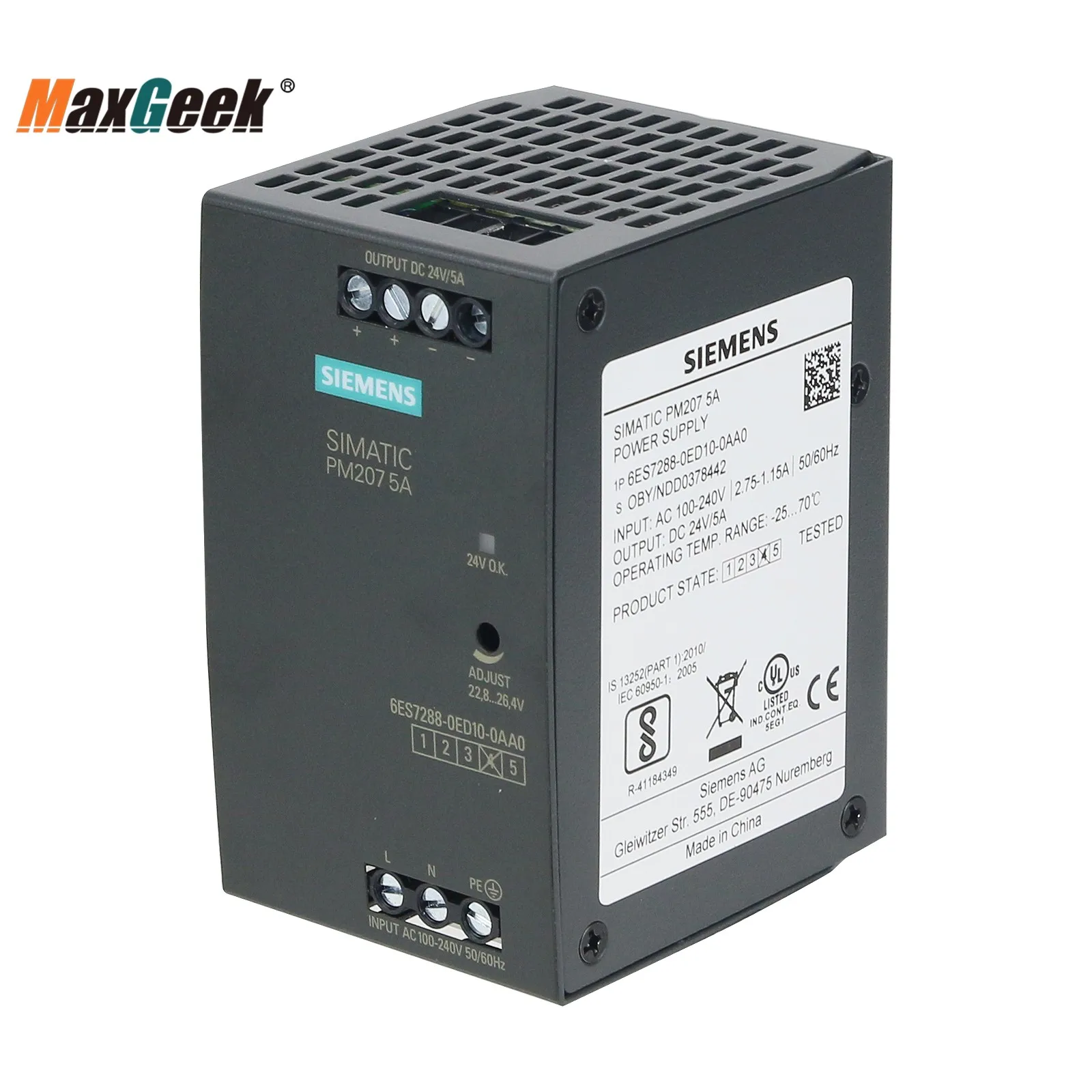 Maxgeek 6ES7288-0ED10-0AA0 Switching Power Supply PM207 5A 24V 100% Genuine 6ES72880ED100AA0 For SIMATIC