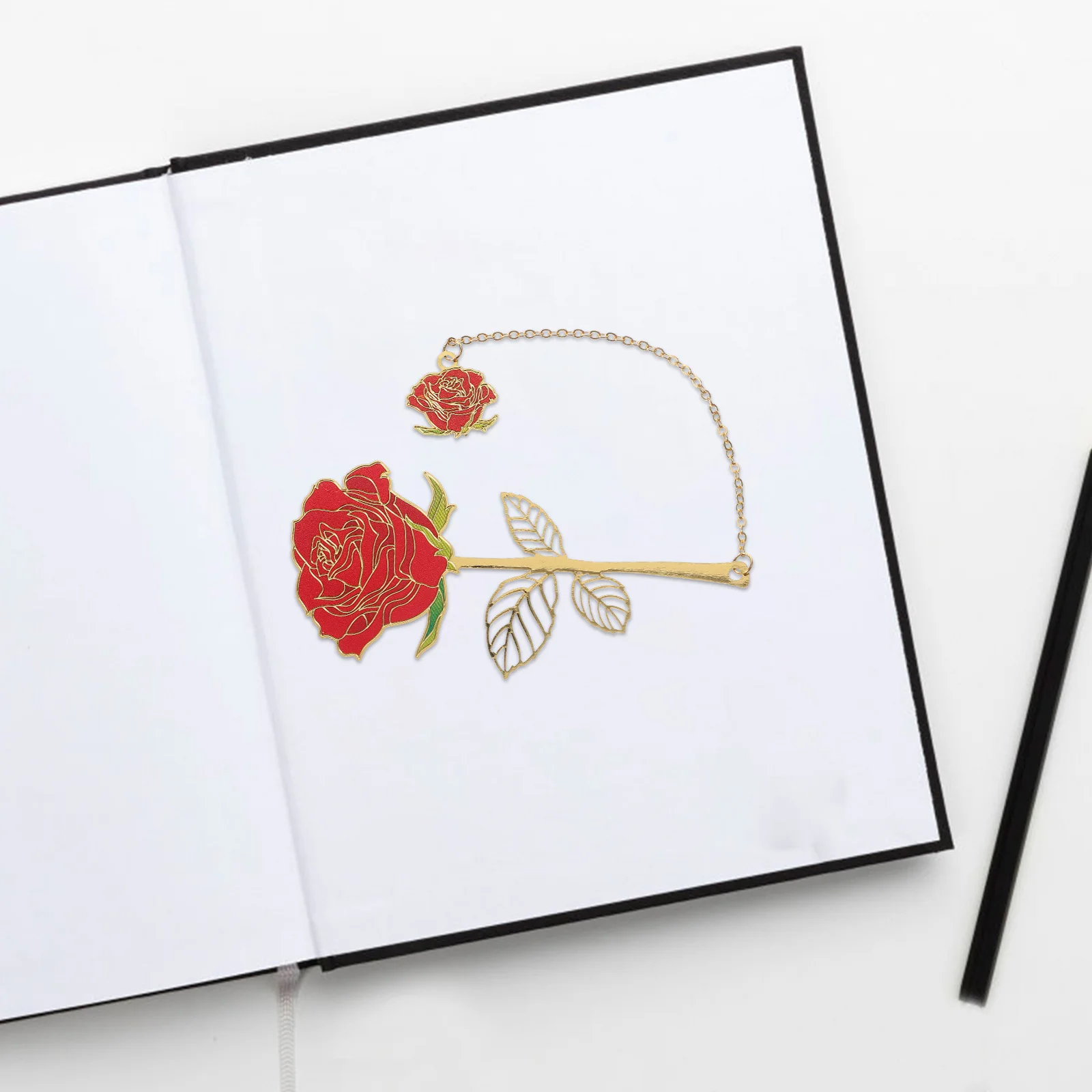 

Creative Metal Bookmarks Retro Rose Design Unique Decorative Lightweight Portable for Students Teachers Gifts Reading Marks