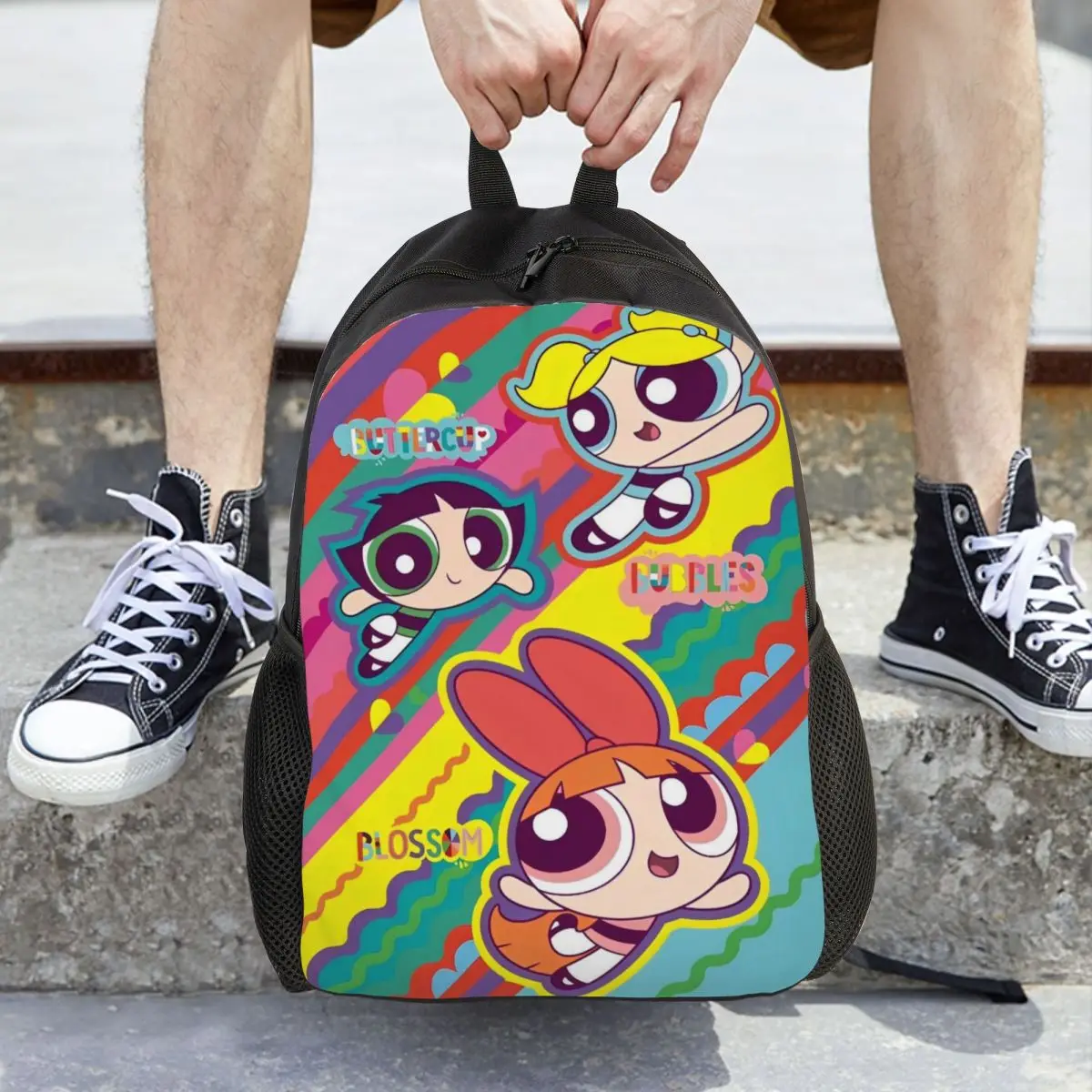 

Cartoon Cute P-Powerpuff Girls Casual Backpack Sports Student Hiking Travel Daypack for Men Women Laptop Shoulder Bag