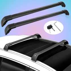 2pcs fit for Hyundai Santa Fe 2019-2023 Roof Rail Rack Crossbars cross bars Lockable Aluminum Alloy