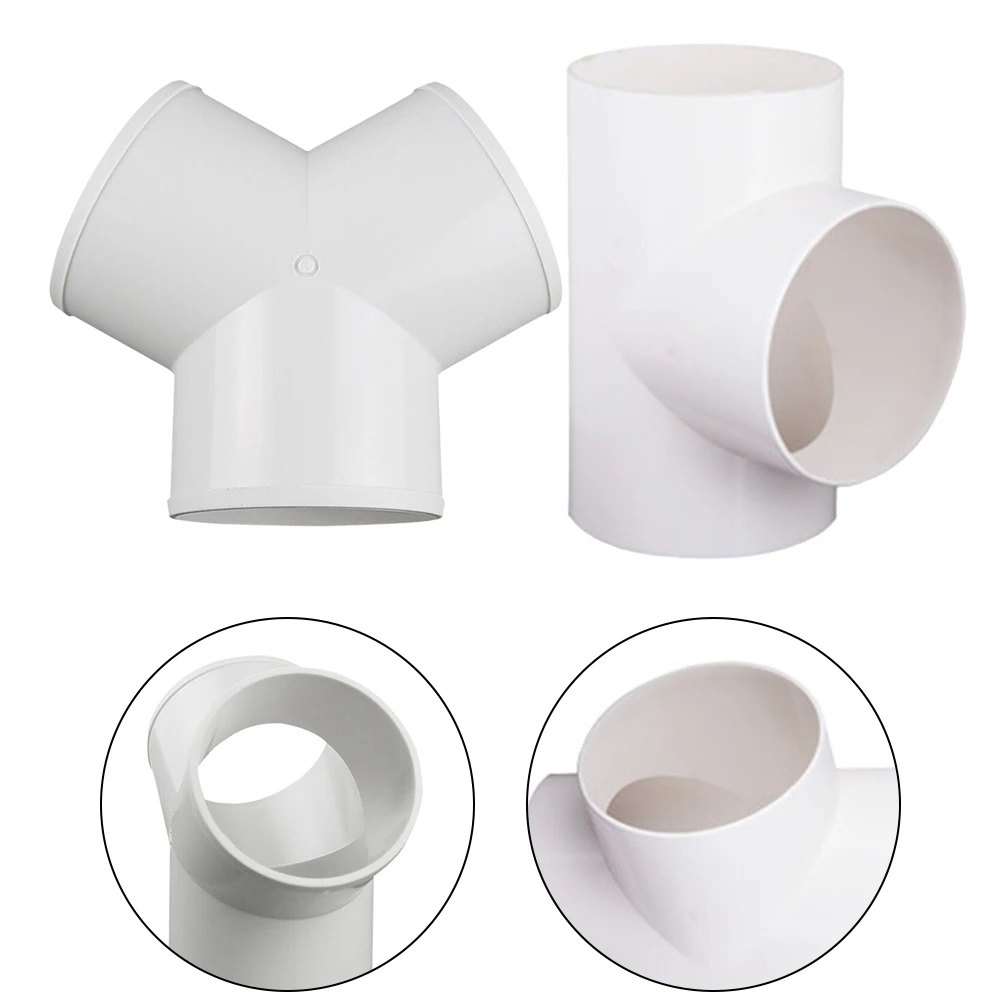 Three-Way Exhaust Pipes Extrator Fan, duto de ventilação, conector divisor, PVC Range Hood, T Y, 4 "divisor