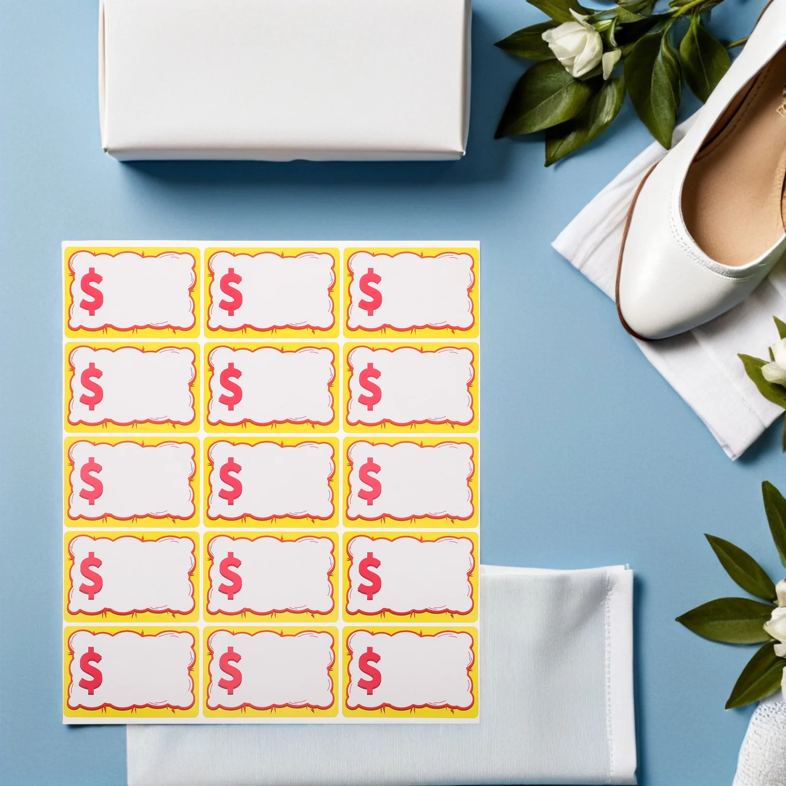 600 قطعة من ملصقات الأسعار اللطيفة المكتوبة بخط اليد القابلة للإزالة لعلامات بيع متجر البيع بالتجزئة وعلامات البضائع