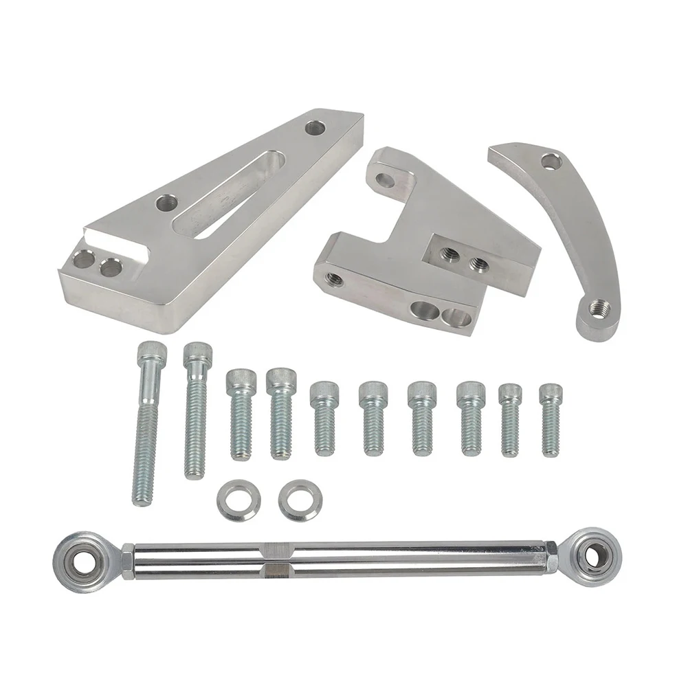 

Кронштейн генератора из алюминия T6061 для Chevy 350 (SBC) с полированной отделкой SWP, разработанный для двигателей 1955-1968 годов выпуска