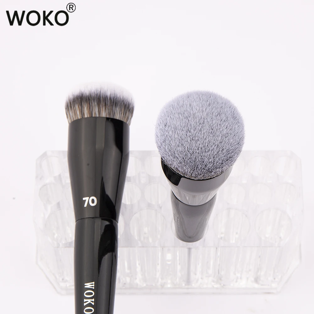 Flat Top Foundation Make-up-Pinsel, flach abgewinkelt, Kunsthaar, Gesichtskontur, Foundation, flüssige Creme, Bronzer, Polier-Make-up-Werkzeug – Detail 12