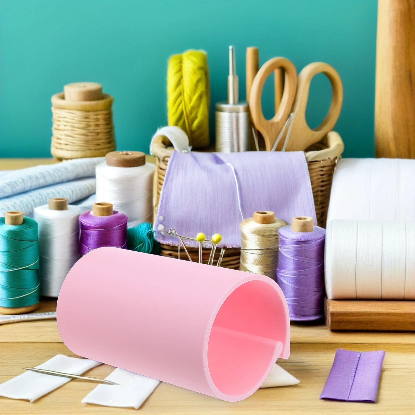 

3pcs Rhinestone Art Canvas Roller Holder Anti-Roll Ring Organizer Canvas Roll Rack For Painting Workspace Pink